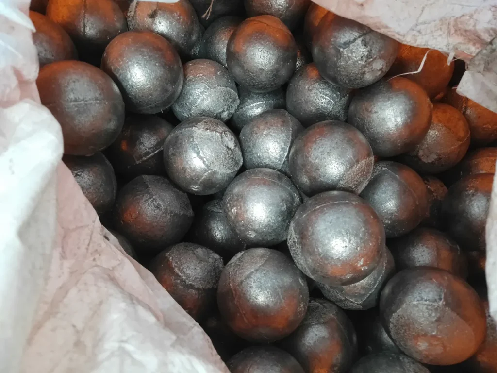 Cast grinding balls showing surface finish