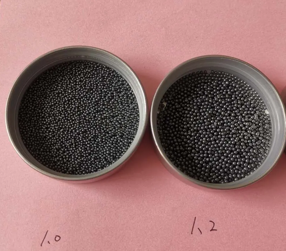 Close view of small grinding media